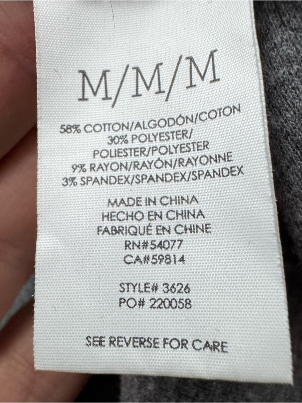 Cabi Ribbed Long Sleeve Thumbhole Top Gray Medium Stretch Knit - Picture 6 of 8